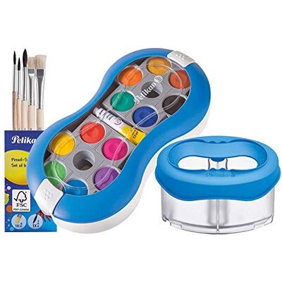 Pelikan -Malset, blau, Space-12+Wasserbox+5er Pinsel Pelikan -Malset, blau, Space-12+Wasserbox+5er Pinsel
