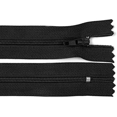 Schnoschi 10 Stück 18 cm Langer Spiralreißverschluss, Nicht teilbar, schwarz, 3mm Laufschiene Reißverschluss Schnoschi 10 Stück 18 cm Langer Spiralreißverschluss, Nicht teilbar, schwarz, 3mm Laufschiene Reißverschluss
