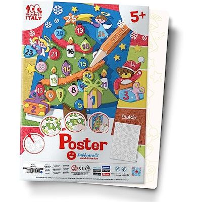 Sabbiarelli – Poster Adventskalender Klebemotiv für Sand Art Enthält 1 Maxi-Klebemotiv A3 100% Made in Italy Kreativer Bastelspaß 5-12 Jahre FARBSAND NICHT ENTHALTEN Sabbiarelli – Poster Adventskalender Klebemotiv für Sand Art Enthält 1 Maxi-Klebemotiv A3 100% Made in Italy Kreativer Bastelspaß 5-12 Jahre FARBSAND NICHT ENTHALTEN