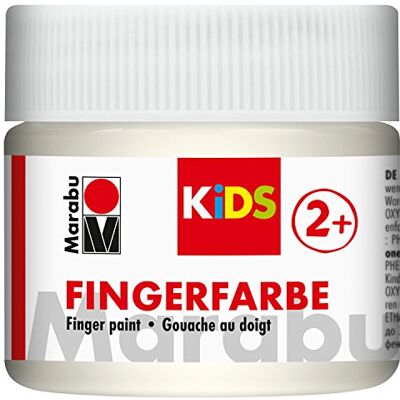 Marabu 03030050070 Kids Fingerfarbe weiß 100 ml, Fingermalfarbe auf Wasserbasis, parabenfrei, vegan, laktosefrei, glutenfrei, geeignet zum Malen in Kindergarten, Schule, Therapie und zu Hause Marabu 03030050070 Kids Fingerfarbe weiß 100 ml, Fingermalfarbe auf Wasserbasis, parabenfrei, vegan, laktosefrei, glutenfrei, geeignet zum Malen in Kindergarten, Schule, Therapie und zu Hause