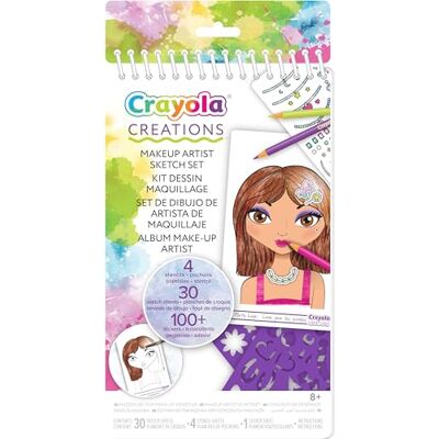 CRAYOLA Creations, Album Make-up Artist, mit Schablonen und Stickern Gestalten von Make-up und Frisuren nach der Mode, Kreative Aktivität und Geschenk, ab 8 Jahren CRAYOLA Creations, Album Make-up Artist, mit Schablonen und Stickern Gestalten von Make-up und Frisuren nach der Mode, Kreative Aktivität und Geschenk, ab 8 Jahren