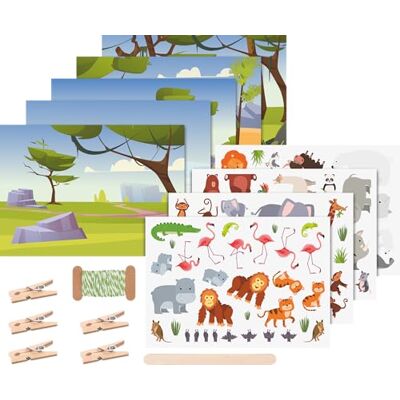 Heyda Rubbelsticker Karten-Set „Zootiere“ 16 x 12 x 2 cm Mehrfarbig Heyda Rubbelsticker Karten-Set „Zootiere“ 16 x 12 x 2 cm Mehrfarbig