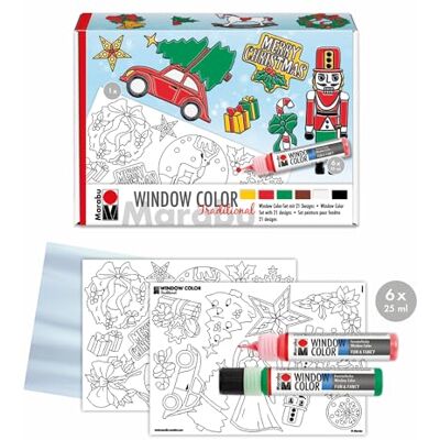 MARABU Fensterfarbe-Set - Traditionelles Weihnachten - 6 x 25 ml MARABU Fensterfarbe-Set - Traditionelles Weihnachten - 6 x 25 ml