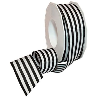Morex Ripsband aus Polyester, gestreift, Party-Dekorationen, Geschenkverpackungen, lustige Muster, 38 mm x 16,5 m, Schwarz Morex Ripsband aus Polyester, gestreift, Party-Dekorationen, Geschenkverpackungen, lustige Muster, 38 mm x 16,5 m, Schwarz