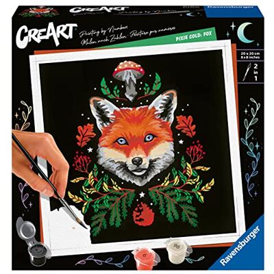 Ravensburger CreArt 23511 Pixie Cold: Fuchs Malen nach Zahlen Erwachsene, DIY Malset mit Pinsel und Acrylfarben, Geschenk für Frauen und Männer, Malen für Erwachsene Ravensburger CreArt 23511 Pixie Cold: Fuchs Malen nach Zahlen Erwachsene, DIY Malset mit Pinsel und Acrylfarben, Geschenk für Frauen und Männer, Malen für Erwachsene