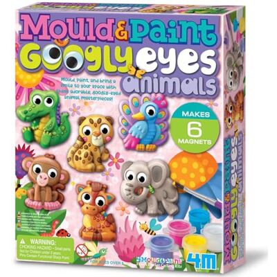 4M Mould & Paint Kulleraugen Tiere, Kunst- und Bastelset zum Gießen, Erstellen und Bemalen 6 Kühlschrankmagnete oder Abzeichen, für Jungen und Mädchen im Alter von 5-12 Jahren 4M Mould & Paint Kulleraugen Tiere, Kunst- und Bastelset zum Gießen, Erstellen und Bemalen 6 Kühlschrankmagnete oder Abzeichen, für Jungen und Mädchen im Alter von 5-12 Jahren