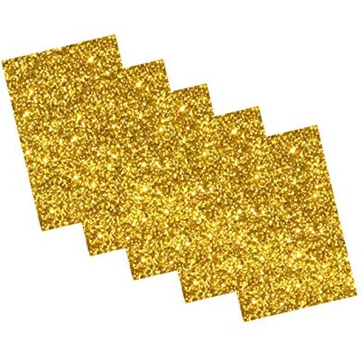 folia 231965 Glitter-Moosgummi II einseitig selbstklebend, 5 Blatt in Gold, je 20 x 29 cm groß, ca. 2 mm stark, zum Verzieren, Basteln und Erstellen von Stickern folia 231965 Glitter-Moosgummi II einseitig selbstklebend, 5 Blatt in Gold, je 20 x 29 cm groß, ca. 2 mm stark, zum Verzieren, Basteln und Erstellen von Stickern