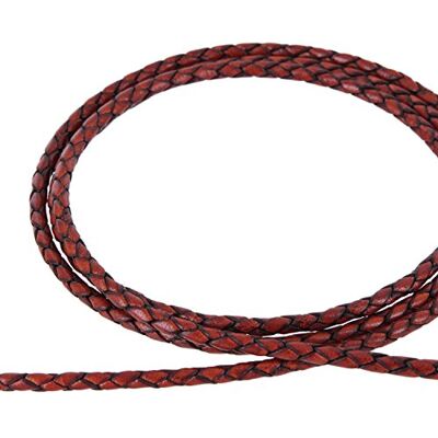 Auroris Lederband geflochten Durchmesser/Farbe/Länge wählbar Variante: Ø 3mm / antik-rot / 3m Auroris Lederband geflochten Durchmesser/Farbe/Länge wählbar Variante: Ø 3mm / antik-rot / 3m