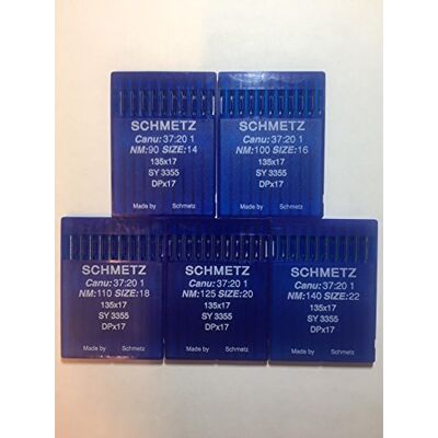 SCHMETZ Nähmaschinennadeln, Größe 14, 16, 18, 20, 22, 135 x 17, DPx17, 50 Stück SCHMETZ Nähmaschinennadeln, Größe 14, 16, 18, 20, 22, 135 x 17, DPx17, 50 Stück