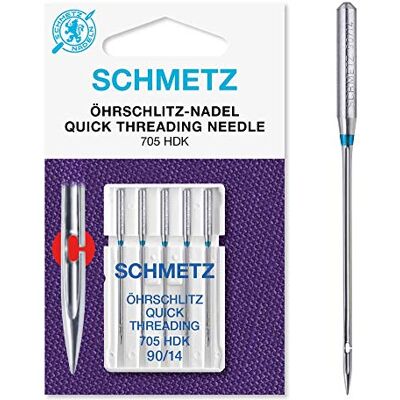 SCHMETZ Nähmaschinen-Nadeln, 89 Größen, 3 Stück + 1 Nadeleinfädler , Single Packet, Quick Threading 90/14 + Threader SCHMETZ Nähmaschinen-Nadeln, 89 Größen, 3 Stück + 1 Nadeleinfädler , Single Packet, Quick Threading 90/14 + Threader