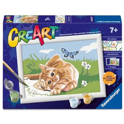 Ravensburger CreArt: Joyful Kitten Malen mit Zahlen für Kinder ab 7 Jahren, Malset mit Brettern, Rahmen, Pinsel und Farben im Lieferumfang enthalten, 14 x 19 cm, Geschenkideen Ravensburger CreArt: Joyful Kitten Malen mit Zahlen für Kinder ab 7 Jahren, Malset mit Brettern, Rahmen, Pinsel und Farben im Lieferumfang enthalten, 14 x 19 cm, Geschenkideen
