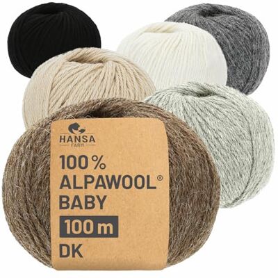 Hansa 100% Alpaka Wolle im schönen Mix Set 300g (6 x 50g) Kuschelig weiche Alpaka Wolle zum Stricken & Häkeln Oeko-Tex Standard 100 zertifiziert Alpakawolle Set by Hansa 100% Alpaka Wolle im schönen Mix Set 300g (6 x 50g) Kuschelig weiche Alpaka Wolle zum Stricken & Häkeln Oeko-Tex Standard 100 zertifiziert Alpakawolle Set by