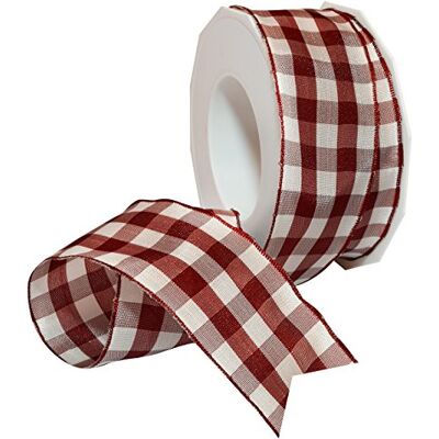 Morex Band Karo Band mit Draht, 1–1/5,1 cm von 22 YD, Burgund Morex Band Karo Band mit Draht, 1–1/5,1 cm von 22 YD, Burgund