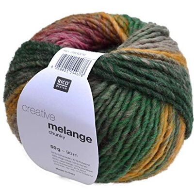 Rico Design Rico Creative Melange Chunky Fb. 50, Wolle Nadelstärke 6 – 7 mm mit Farbverlauf Rico Design Rico Creative Melange Chunky Fb. 50, Wolle Nadelstärke 6 – 7 mm mit Farbverlauf