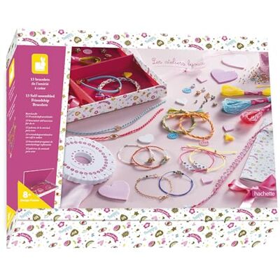 Janod Set zum Basteln von 13 Freundschaftsarmbändern Les Ateliers Bijoux Set für kreative Freizeitbeschäftigungen Kinder Entwicklung von Feinmotorik und Kreativität Ab 8 Jahren, J07939 Janod Set zum Basteln von 13 Freundschaftsarmbändern Les Ateliers Bijoux Set für kreative Freizeitbeschäftigungen Kinder Entwicklung von Feinmotorik und Kreativität Ab 8 Jahren, J07939