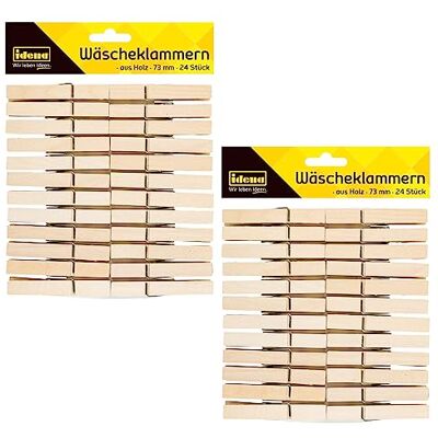 Idena 90171 Wäscheklammern aus Holz, 48 Stück, ca. 7,3 cm lang, Holzklammern zum Wäsche aufhängen und zum Basteln, Dekorieren und Verzieren Idena 90171 Wäscheklammern aus Holz, 48 Stück, ca. 7,3 cm lang, Holzklammern zum Wäsche aufhängen und zum Basteln, Dekorieren und Verzieren