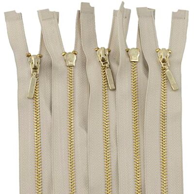 AERZETIX C61354-5er-Pack trennbare Reißverschlüsse 55 cm aus Metall mit deko-anhänger Zipper beige Schieber Jeans Westen Lederwaren nähen Kleid Hosen kurzwaren AERZETIX C61354-5er-Pack trennbare Reißverschlüsse 55 cm aus Metall mit deko-anhänger Zipper beige Schieber Jeans Westen Lederwaren nähen Kleid Hosen kurzwaren