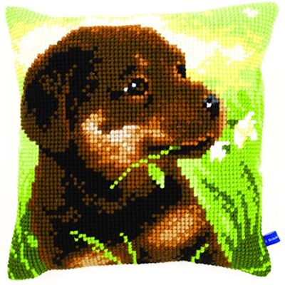 Vervaco Kreuzstich Stickpackungen Kissen Stickerei Set Anfänger Vorgedruckt Kleiner Welpe DIY Set Kreativ Set Für Erwachsene Dekoratives Kissen ca. 40 x 40 cm Bastelset Handwerker Haus Dekoration Vervaco Kreuzstich Stickpackungen Kissen Stickerei Set Anfänger Vorgedruckt Kleiner Welpe DIY Set Kreativ Set Für Erwachsene Dekoratives Kissen ca. 40 x 40 cm Bastelset Handwerker Haus Dekoration