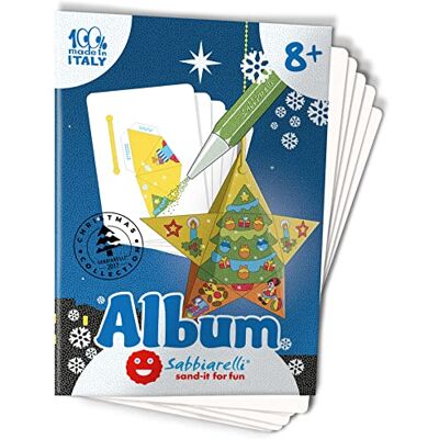 Sabbiarelli – Album 3D-Weihnachtsstern Klebebögen für Sand Art Enthält 5 Karton-Klebebögen A5 für 1 3D-Weihnachtsdekoration 100% Made in Italy 8-12 Jahre FARBSAND NICHT ENTHALTEN Sabbiarelli – Album 3D-Weihnachtsstern Klebebögen für Sand Art Enthält 5 Karton-Klebebögen A5 für 1 3D-Weihnachtsdekoration 100% Made in Italy 8-12 Jahre FARBSAND NICHT ENTHALTEN