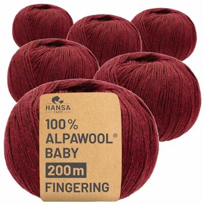 Hansa 100% Baby Alpakawolle in 50+ Farben (kratzfrei) 300g Set (6 x 50g) weiche Alpaka Wolle zum Stricken & Häkeln in 6 Garnstärken by Weinrot (Rot) Hansa 100% Baby Alpakawolle in 50+ Farben (kratzfrei) 300g Set (6 x 50g) weiche Alpaka Wolle zum Stricken & Häkeln in 6 Garnstärken by Weinrot (Rot)