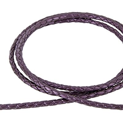 Auroris Lederband geflochten Durchmesser/Farbe/Länge wählbar Variante: Ø 4mm / violett / 3m Auroris Lederband geflochten Durchmesser/Farbe/Länge wählbar Variante: Ø 4mm / violett / 3m