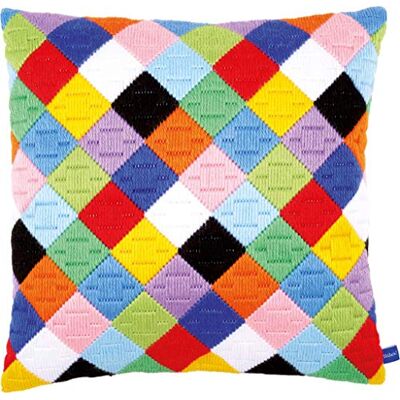 Vervaco Stickpackung Kissen Langstich Set FARBIGE QUADRATE Stickerei Set Anfänger Basteln Erwachsene Kreativ Set ca. 40 x 40 cm Bastelset Handwerker Handarbeit Zubehör Geschenkset Vervaco Stickpackung Kissen Langstich Set FARBIGE QUADRATE Stickerei Set Anfänger Basteln Erwachsene Kreativ Set ca. 40 x 40 cm Bastelset Handwerker Handarbeit Zubehör Geschenkset