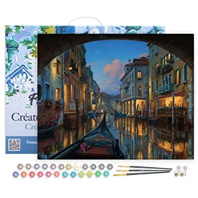 ART Malen Nach Zahlen Erwachsene Mit Rahmen Kanal in Venedig 2 Paint by Numbers Basteln DIY Bastelset 40x50cm Leinwand gespannt auf Holzrahmen ART Malen Nach Zahlen Erwachsene Mit Rahmen Kanal in Venedig 2 Paint by Numbers Basteln DIY Bastelset 40x50cm Leinwand gespannt auf Holzrahmen