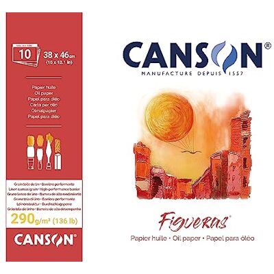 Canson ® FIGUERAS® Künstlerpapier für Öl, Acryl und Ölpastellkreide, Block 10 Blatt 38X46 cm 290G Langseitenleimung Canson ® FIGUERAS® Künstlerpapier für Öl, Acryl und Ölpastellkreide, Block 10 Blatt 38X46 cm 290G Langseitenleimung