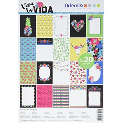 Artemio 11002541 Bloc A4 40 feuilles 170g Viva la Vida, Multi Artemio 11002541 Bloc A4 40 feuilles 170g Viva la Vida, Multi