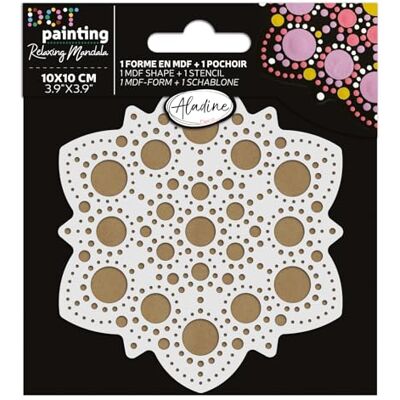 Aladine Mandala-Set 10 cm in Dot Painting – Mandala-Set mit Mandala-Schablone & Ständer aus Holz – 85499 Aladine Mandala-Set 10 cm in Dot Painting – Mandala-Set mit Mandala-Schablone & Ständer aus Holz – 85499