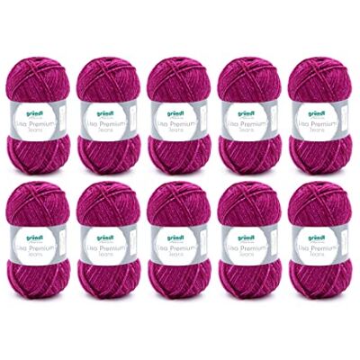 Gründl Wolle Lisa Premium Jeans Garn zum Stricken mit Farbverlauf Strickgarn Häkelgarn Weich und hautfreundlich 100% Polyacryl 10 Knäuel 50 g / 133 m -Nadelstärke 3,5-4,5 Fuchsia melliert Gründl Wolle Lisa Premium Jeans Garn zum Stricken mit Farbverlauf Strickgarn Häkelgarn Weich und hautfreundlich 100% Polyacryl 10 Knäuel 50 g / 133 m -Nadelstärke 3,5-4,5 Fuchsia melliert