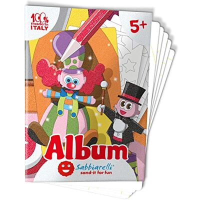 Sabbiarelli – Album Der Zirkus Klebebögen für Sand Art Enthält 5 Klebemotive A5 100% Made in Italy Kreativer Bastelspaß Kinder 5-12 Jahre FARBSAND NICHT ENTHALTEN Sabbiarelli – Album Der Zirkus Klebebögen für Sand Art Enthält 5 Klebemotive A5 100% Made in Italy Kreativer Bastelspaß Kinder 5-12 Jahre FARBSAND NICHT ENTHALTEN