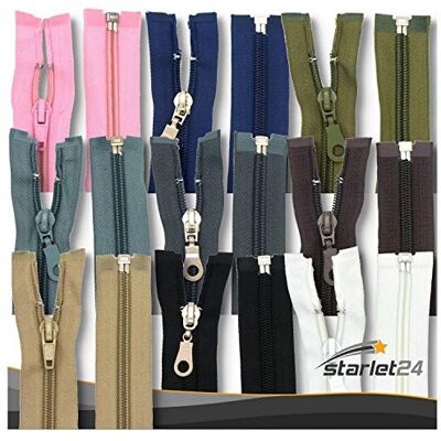 Starlet24 ® Reißverschluss Nylon-Spirale 6 mm teilbar, Plastikreißverschlüsse Nylon Spiral-Zähne für Jacken & Taschen Olivgrün 75 cm Starlet24 ® Reißverschluss Nylon-Spirale 6 mm teilbar, Plastikreißverschlüsse Nylon Spiral-Zähne für Jacken & Taschen Olivgrün 75 cm