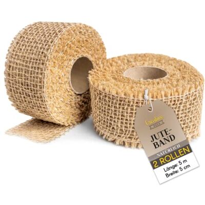 Creative 2 x Juteband Set aus Zwei Rollen 5 cm x 5 m Hochzeitsdeko Dekoration Naturbrauner Stoff Kunst und Handwerk Dekorativer Boho Band Creative 2 x Juteband Set aus Zwei Rollen 5 cm x 5 m Hochzeitsdeko Dekoration Naturbrauner Stoff Kunst und Handwerk Dekorativer Boho Band