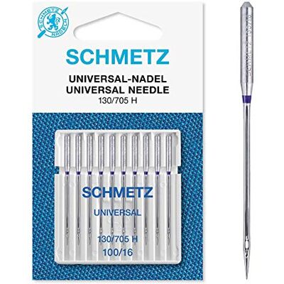 SCHMETZ Nähmaschinen-Nadeln, 89 Größen, 3 Stück + 1 Nadeleinfädler , Single Packet, Reg 100/16 (Pack of 10) + Threader SCHMETZ Nähmaschinen-Nadeln, 89 Größen, 3 Stück + 1 Nadeleinfädler , Single Packet, Reg 100/16 (Pack of 10) + Threader