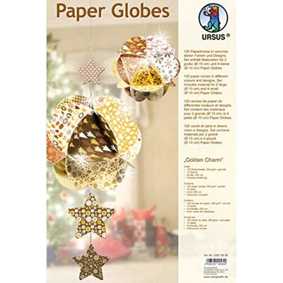 Unbekannt Ursus 23070099 Designkreise Paper Globes Golden Charm Unbekannt Ursus 23070099 Designkreise Paper Globes Golden Charm