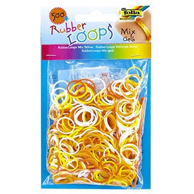 Unbekannt folia 331591 Rubber Loops Mix, 500 Gummibänder, inklusive 25 stück Clips und 1 Häkelnadel, gelb Unbekannt folia 331591 Rubber Loops Mix, 500 Gummibänder, inklusive 25 stück Clips und 1 Häkelnadel, gelb