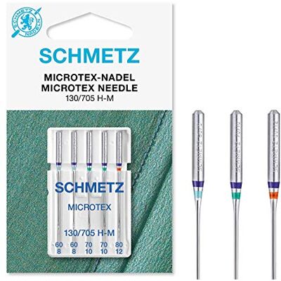 SCHMETZ Nähmaschinen-Nadeln, 89 Größen, 3 Stück + 1 Nadeleinfädler , Single Packet, Microtex Assorted 60/8 80/12 + Threader SCHMETZ Nähmaschinen-Nadeln, 89 Größen, 3 Stück + 1 Nadeleinfädler , Single Packet, Microtex Assorted 60/8 80/12 + Threader