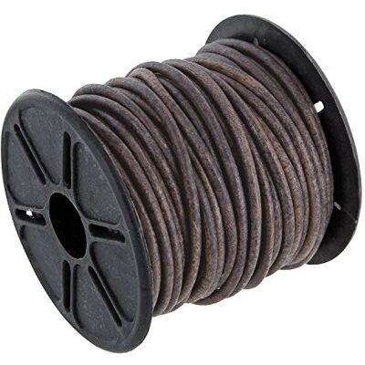 Auroris 10m Rolle Lederband rund Ø 3mm antik-braungrau Auroris 10m Rolle Lederband rund Ø 3mm antik-braungrau