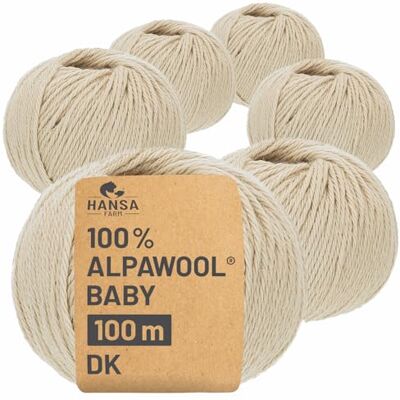 Hansa 100% Baby Alpakawolle in 50+ Farben (kratzfrei) 300g Set (6 x 50g) weiche Alpaka Wolle zum Stricken & Häkeln in 6 Garnstärken by Beige (Hell-Braun) Hansa 100% Baby Alpakawolle in 50+ Farben (kratzfrei) 300g Set (6 x 50g) weiche Alpaka Wolle zum Stricken & Häkeln in 6 Garnstärken by Beige (Hell-Braun)