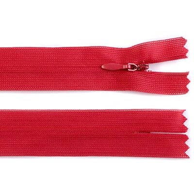 Schnoschi 20 Stück 60 cm Langer Spiralreißverschluss, nahtverdeckt, Nicht teilbar, kirschrot, 3mm Laufschiene, Reißverschluss Schnoschi 20 Stück 60 cm Langer Spiralreißverschluss, nahtverdeckt, Nicht teilbar, kirschrot, 3mm Laufschiene, Reißverschluss