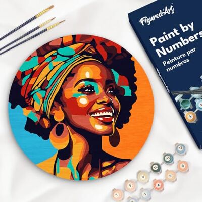 Malen nach Zahlen für Erwachsene auf einer Holzscheibe von 30 cm Durchmesser Afrikanische Königin Pop Art Paint by Numbers Basteln DIY Bastelset Malen nach Zahlen für Erwachsene auf einer Holzscheibe von 30 cm Durchmesser Afrikanische Königin Pop Art Paint by Numbers Basteln DIY Bastelset