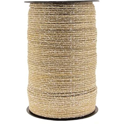 Stafil Thai Cord Glitter, Kordelgarn Ø 3 mm für Häkeltaschen, 1 Rolle à 400 g/200 m, Farbe Beige/Gold Stafil Thai Cord Glitter, Kordelgarn Ø 3 mm für Häkeltaschen, 1 Rolle à 400 g/200 m, Farbe Beige/Gold