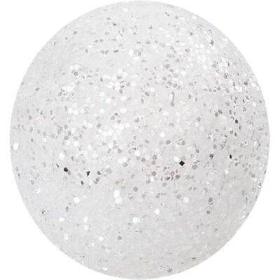 Hobbyfun Glitzerkugeln ca. 15 mm, weiß, Btl. à 20 St. Hobbyfun Glitzerkugeln ca. 15 mm, weiß, Btl. à 20 St.