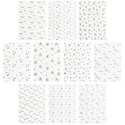 Ideen mit Herz Transparentpapier mit Goldfolienverledelung DIN A4 für Laternen, Grußkarten, 3D-Motive 130 g/m² 10 Designs weiß 20 Bogen (Sortierung 3) Ideen mit Herz Transparentpapier mit Goldfolienverledelung DIN A4 für Laternen, Grußkarten, 3D-Motive 130 g/m² 10 Designs weiß 20 Bogen (Sortierung 3)