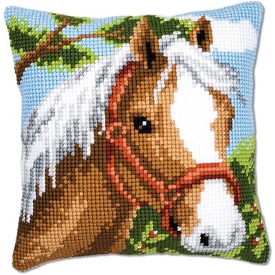 Vervaco Kreuzstich Stickpackungen Kissen Stickerei Set Anfänger Vorgedruckt Pferd DIY Set Kreativ Set Für Erwachsene Dekoratives Kissen ca. 40 x 40 cm Bastelset Handwerker Haus Dekoration Vervaco Kreuzstich Stickpackungen Kissen Stickerei Set Anfänger Vorgedruckt Pferd DIY Set Kreativ Set Für Erwachsene Dekoratives Kissen ca. 40 x 40 cm Bastelset Handwerker Haus Dekoration