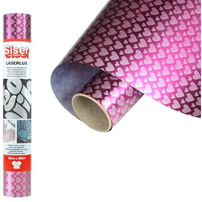 SISER LaserLux Love Pop Thermofolie 30 x 50 cm – Thermotransferfolie mit vorgestanzten Lasermustern Sofort bereit zum Aufbringen auf Stoffe, T-Shirts und Bekleidung Für Schneideplotter SISER LaserLux Love Pop Thermofolie 30 x 50 cm – Thermotransferfolie mit vorgestanzten Lasermustern Sofort bereit zum Aufbringen auf Stoffe, T-Shirts und Bekleidung Für Schneideplotter