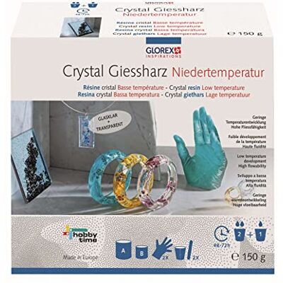 Glorex 6 2101 510 Crystal-Gießharz, ca. 150 g, passender Härter enthalten, 48-72 Stunden Aushärtezeit, transparent, mischbar, ideal zur Schmuckherstellung, für kreative Bastelarbeiten Glorex 6 2101 510 Crystal-Gießharz, ca. 150 g, passender Härter enthalten, 48-72 Stunden Aushärtezeit, transparent, mischbar, ideal zur Schmuckherstellung, für kreative Bastelarbeiten