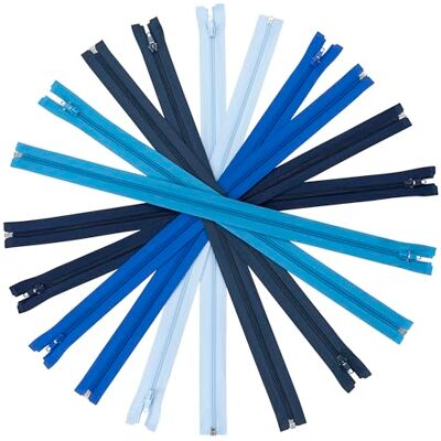 AERZETIX Satz mit 10 Spiralreißverschlüssen N°5 50cm teilbar mit Schieber aus Metall Nylon Polyester Farbton blau Nähkreationen DIY Textil AERZETIX Satz mit 10 Spiralreißverschlüssen N°5 50cm teilbar mit Schieber aus Metall Nylon Polyester Farbton blau Nähkreationen DIY Textil