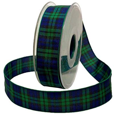 Morex 97525/25-09 Edinburgh Band, Polyester, schwarz/schottenmuster, 1 Inch by 27 yards, 27 Meter Morex 97525/25-09 Edinburgh Band, Polyester, schwarz/schottenmuster, 1 Inch by 27 yards, 27 Meter